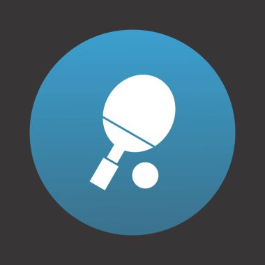  Projeniz için mavi arkaplanda Tablo Tenisi vektör simgesi