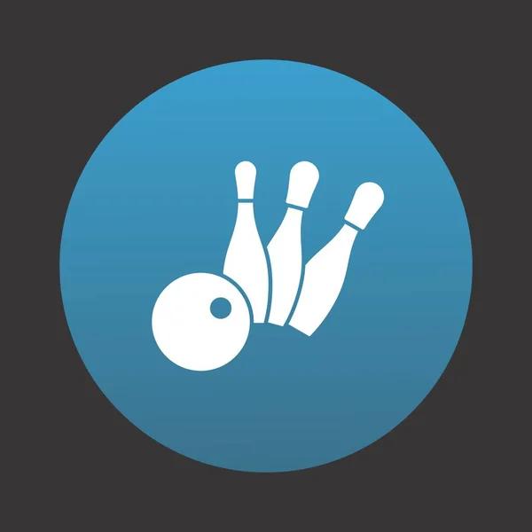 Bowling Vector Icoon Blauwe Achtergrond Voor Project — Stockvector