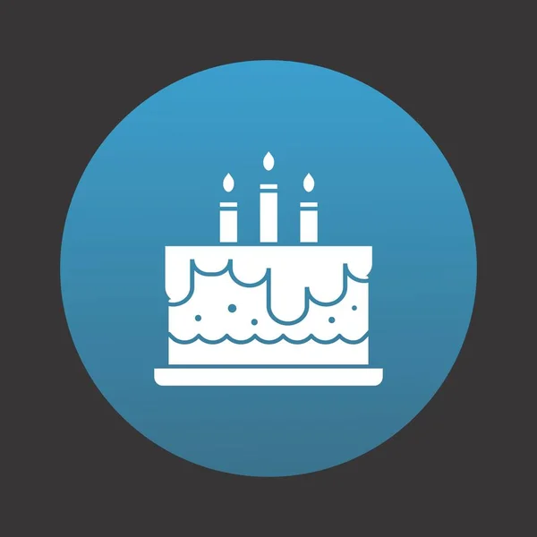 生日蛋糕矢量图标蓝色背景为您的项目 — 图库矢量图片