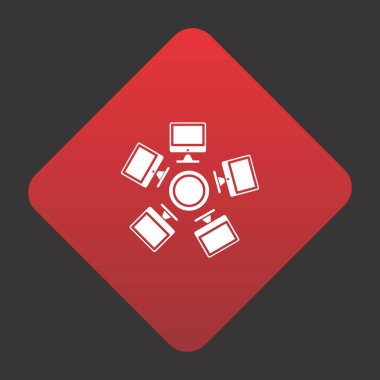 Projeniz için kırmızı arkaplanda Ağ Grubu vektör simgesi