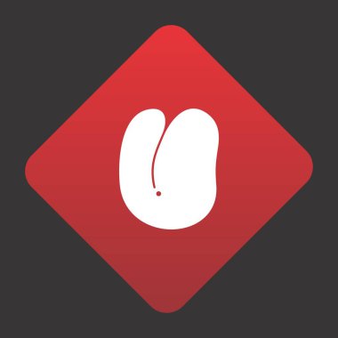 Projeniz için kırmızı arkaplanda dil vektörü simgesi