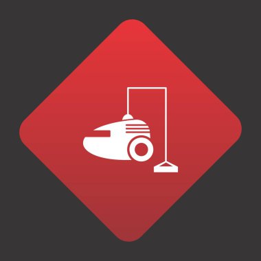 Projeniz için kırmızı arkaplanda aşı temizleyici vektör simgesi