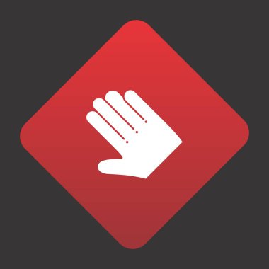  Projeniz için kırmızı arkaplanda el vektörü simgesi