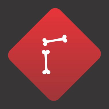  Kemik simgesi, vektör çizimi