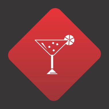  Kokteyl simgesi, vektör illüstrasyonu 