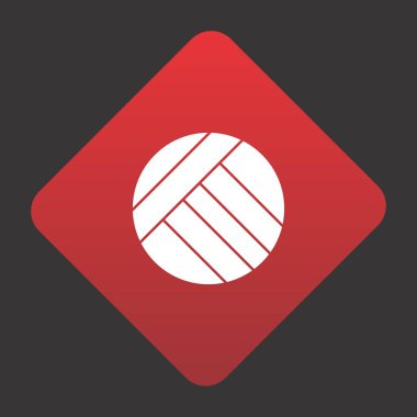Voleybol ikonu, vektör illüstrasyonu