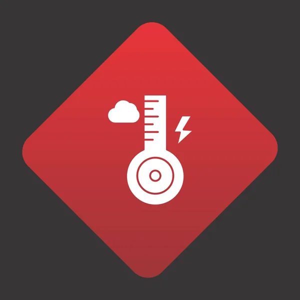Temperaturvektorsymbol Auf Rotem Hintergrund Für Ihr Projekt — Stockvektor
