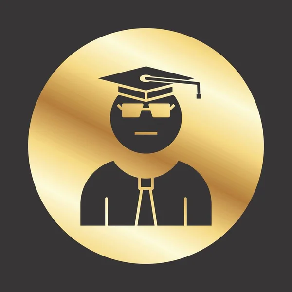 Άντρας Φοιτητής Στην Αποφοίτηση Καπέλο Διάνυσμα — Διανυσματικό Αρχείο