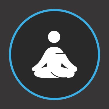 Projeniz için koyu arkaplan üzerinde yoga vektörü simgesi