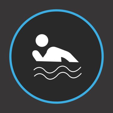Projeniz için koyu arkaplan üzerinde Yüzen Kişi vektör simgesi
