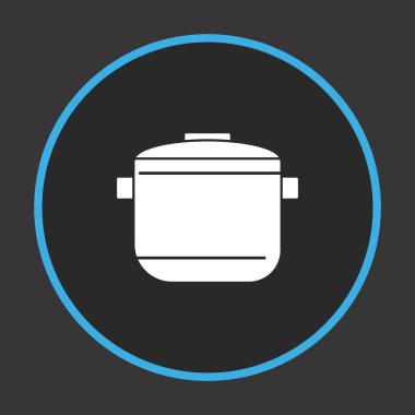  Projeniz için koyu arkaplan üzerine basınçlı tencere vektör simgesi