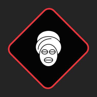  Yüz simgesi üzerindeki maske, vektör illüstrasyonu