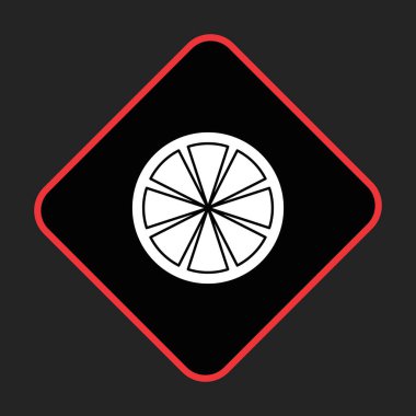  Projeniz için siyah arkaplan üzerine turuncu dilimleme vektör simgesi