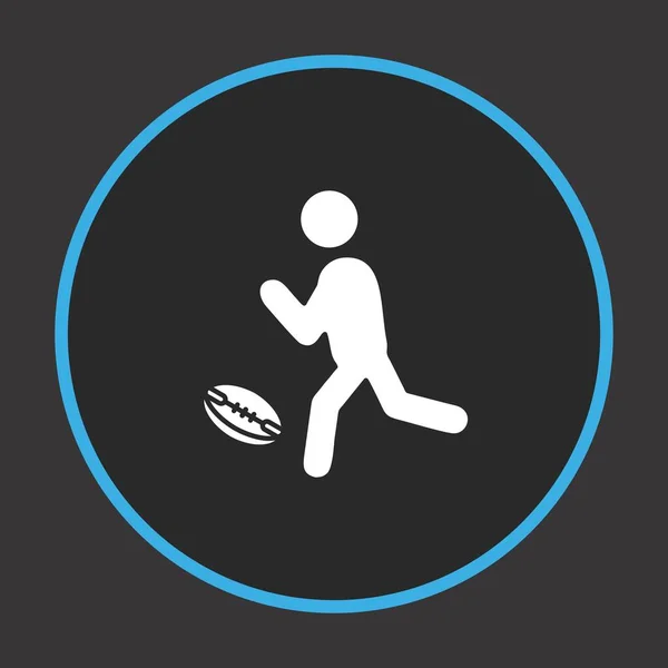 Rugby Player Vektor Ikon Mörk Bakgrund För Ditt Projekt — Stock vektor