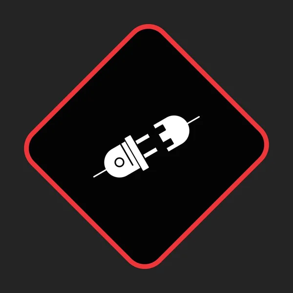 Plug Vector Icon Black Background Your Project — Stock Vector