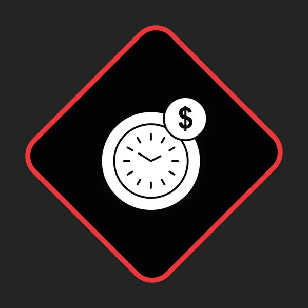 Icono Vector Reloj Fondo Negro Para Proyecto — Archivo Imágenes Vectoriales