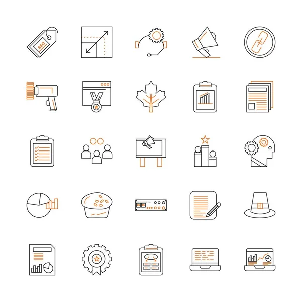 Vector Illustration Set Different Simple Icons — Stock Vector