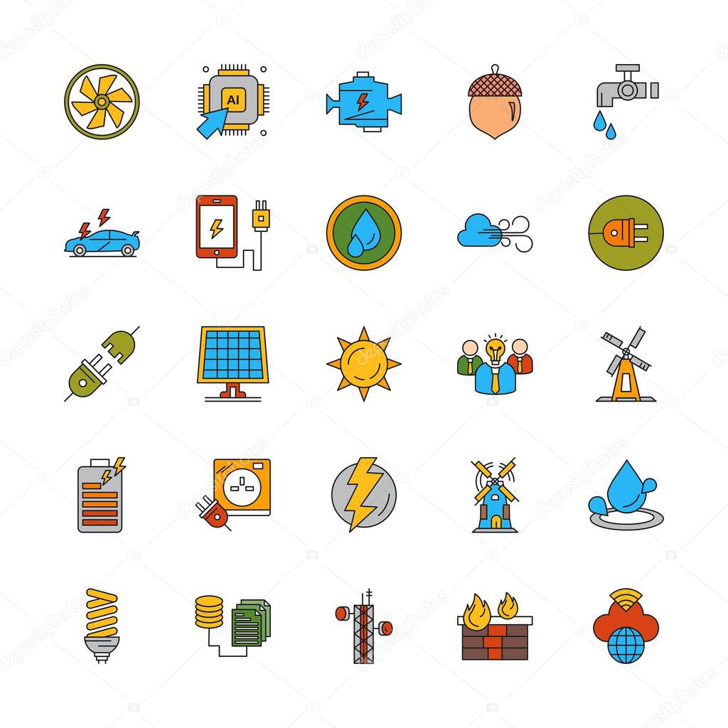 Set Of Universal Icons For Mobile Application and website