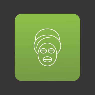  Yüz simgesi üzerindeki maske, vektör illüstrasyonu