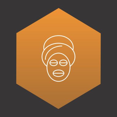  Yüz simgesi üzerindeki maske, vektör illüstrasyonu