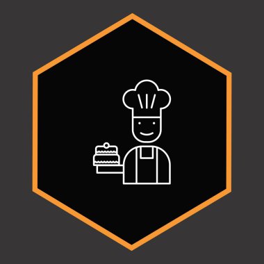 Şef ve aşçı ikonu vektör illüstrasyon grafik tasarımı