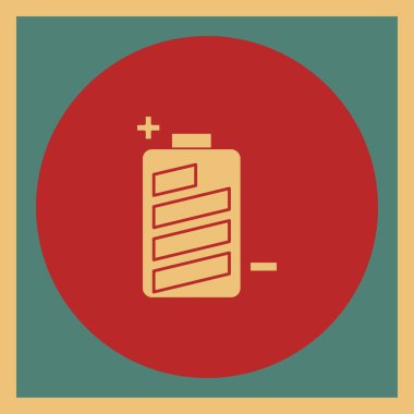 Batarya ikonu, vektör çizimi. düz tasarım biçimi