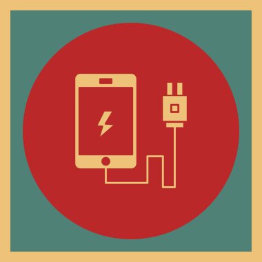 Modern düz pil ikonunun vektör çizimi