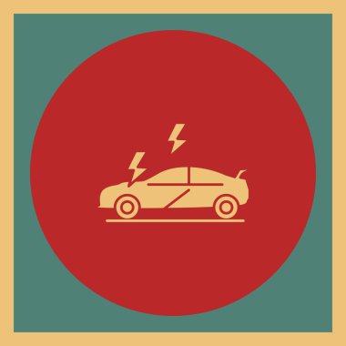 araba kazası vektör simgesi