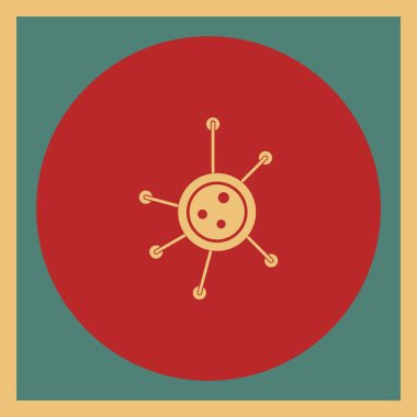 bakteri simgesi vektörü, düz tasarım