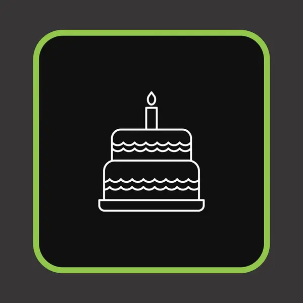 生日蛋糕图标矢量插图 — 图库矢量图片