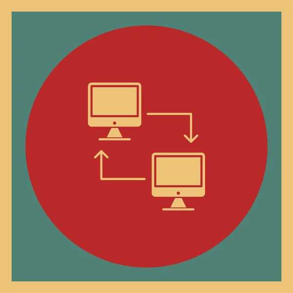 Computericoon Vectorillustratie Plat Ontwerp Stijl — Stockvector