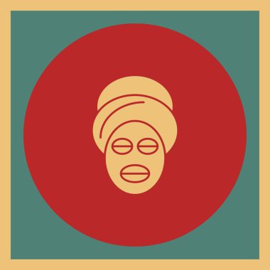  Yüz simgesi üzerindeki maske, vektör illüstrasyonu