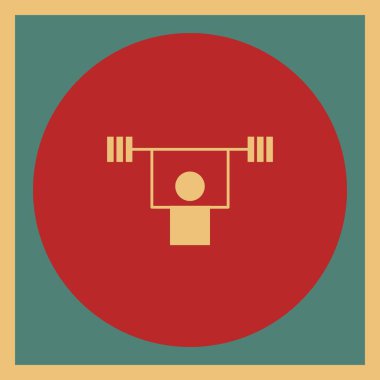 dambıl simgesi vektörü. Düz kırmızı düğme. pictogram sembolü