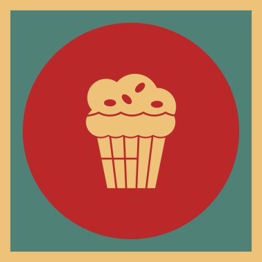 cupcake vektör simgesi. Tatlı tabelası. kek sembolü
