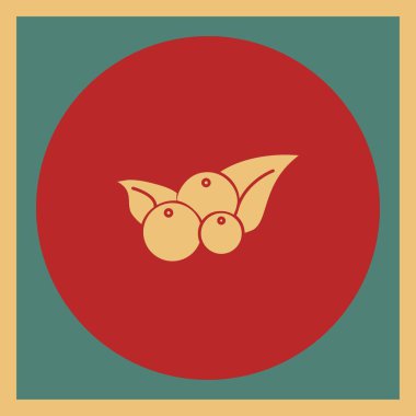 Kiraz meyvesi ikonu, vektör illüstrasyonu