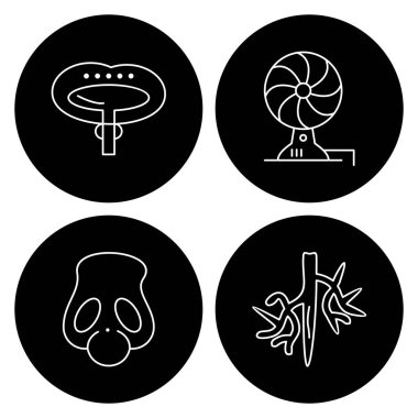 siyah yuvarlak simgeler, Evrensel Ağ Simgeleri Kümesi, vektör illüstrasyonu 