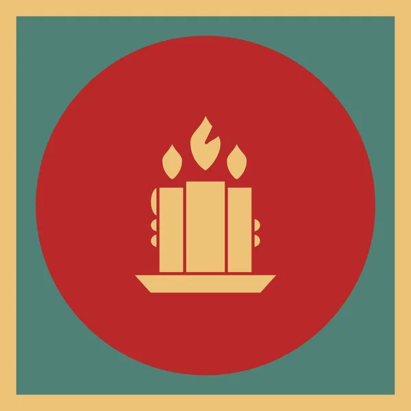 Weihnachtskerzensymbol Flache Abbildung Von Kerzen Vektorsymbolen Für Das Web — Stockvektor