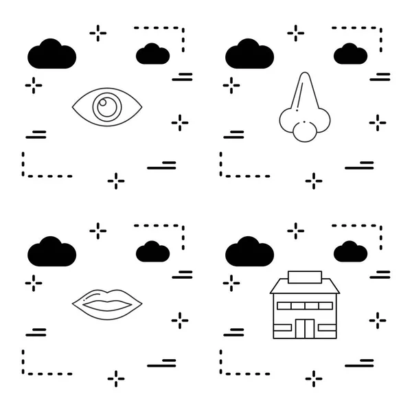 Illustrazione Vettoriale Del Design Moderno Delle Nuvole — Vettoriale Stock