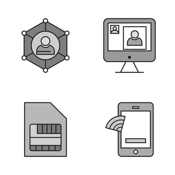 Conjunto Iconos Universales Para Aplicaciones Móviles Sitio Web — Vector de stock