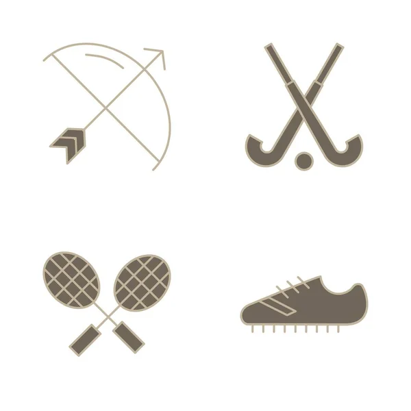 Set Minimalistic Icons Vector Illustrations — Stock Vector