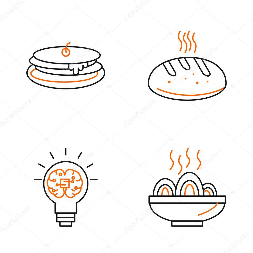 Set of minimalistic icons, vector illustrations