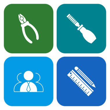 Web ve mobil uygulama için 4 Kullanıcı Arayüzü Simgesi ayarlandı