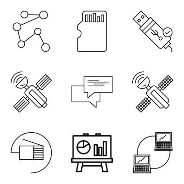 Evrensel simgeler kümesi, vektör illüstrasyonu