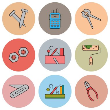 Evrensel basit simgeler koleksiyonu, vektör illüstrasyonu 