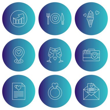 Evrensel simgeler kümesi, vektör illüstrasyonu