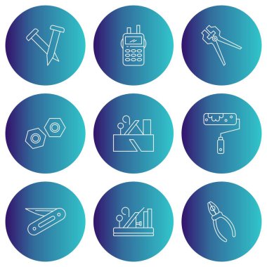 Evrensel basit simgeler koleksiyonu, vektör illüstrasyonu 