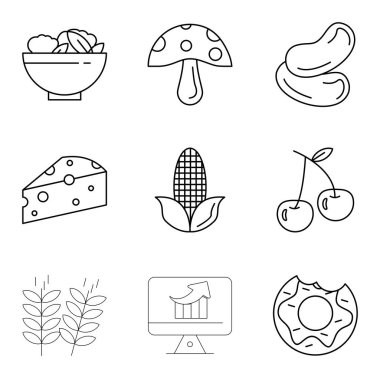 Evrensel basit simgeler koleksiyonu, vektör illüstrasyonu 