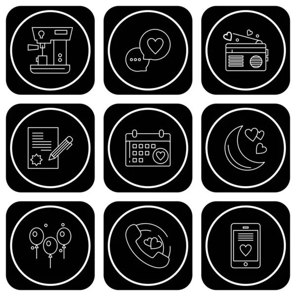 Vektor Illusztráció Set Different Simple Icons — Stock Vector