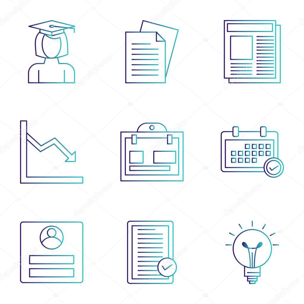 Set of business Icons, vector illustration 