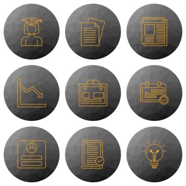 iş simgeleri kümesi, vektör illüstrasyonu 